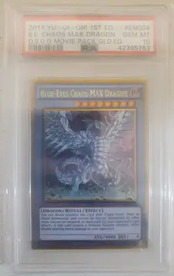 💎 Yugioh PSA 10 Blue-Eyes Chaos Max Dragon 1st Edition Gold Rare 💎 - Image 1