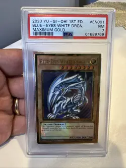 2020 1st Edition Yugioh Maximum Gold Blue Eyes White Dragon MAGO-EN001 PSA 9 - Image 4