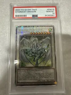 PSA 10 GEM MINT Yugioh Stardust Dragon TN23-EN016 Quarter Century Secret Rare - Image 1
