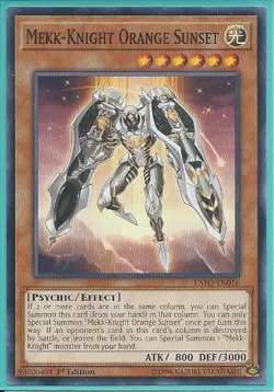3x Yugioh EXFO-EN016 Mekk-Knight Orange Sunset Common NM 1st Edition - Image 1