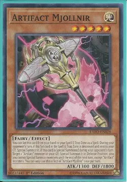 3x Yugioh EXFO-EN028 Artifact Mjollnir Common NM 1st Edition - Image 1