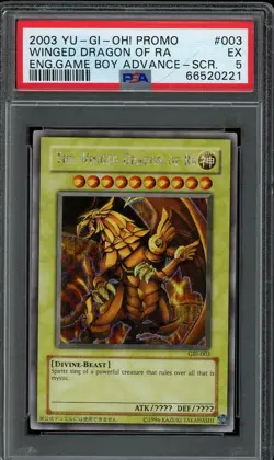 GENUINE YuGiOh The Winged Dragon of Ra GBI-003 SECRET God Card PSA 5 AUTHENTIC - Image 1
