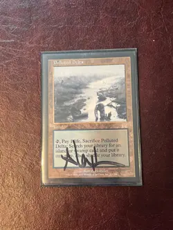 Magic the Gathering MtG Polluted Delta Onslaught (ONS) Signed Rob Alexander LP - Image 1