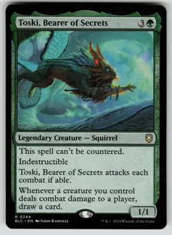 Toski, Bearer of Secrets Normal R Commander: Bloomburrow 244 NM - Image 1