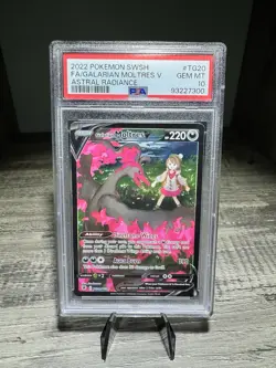 2022 Pokemon SWSH Astral Radiance #TG20 FA Galarian Moltres V PSA 10 Gem Mint - Image 1