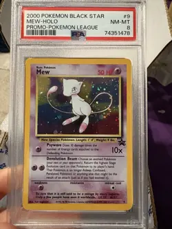 Pokemon Mew #9 Black Star Promo Holo Card 2000, PSA 8 NM-MT - Image 2