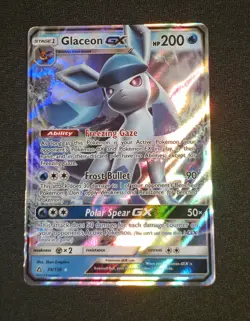 Pokemon TCG Glaceon GX Ultra Prizm Card 39/156 Ultra Rare Holo NM - Image 1