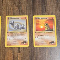 Pokemon TCG Gym Heroes Vintage Lot - Brock's Geodude & Sandshrew 1st edition - Image 3