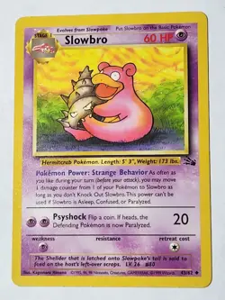 Slowbro 43/62 Fossil Set - Uncommon Pokemon Card - NM/LP - Image 1