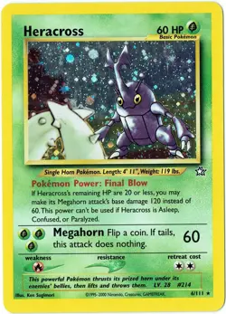 Pokemon Card Neo Genesis Heracross 6/111 Rare Holo - Image 5