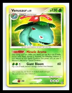 💥 VENUSAUR LV. 51 Pokemon 2007 TCG Diamond & Pearl Rare # 20/132 - Non Holo - Image 1