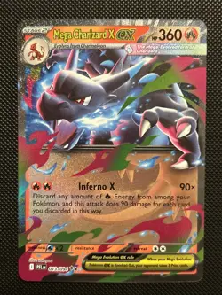 Mega Charizard X ex 013/094 Me02: Phantasmal Flames Holo Pokemon TCG NM - Image 1
