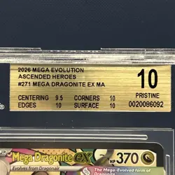 Mega Dragonite EX MA Ascended Heroes #271 Full Art Holo Pokemon BGS 10 - POP 6 - Image 3