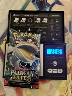 22.16g VERY HEAVY! Pokemon TCG Paldean Fates Booster Pack! SEALED! - Image 1