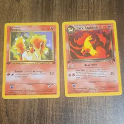 Pokemon TCG Team Rocket - Ponyta 64/82 & Dark Rapidash 44/82 1st Edition - Image 1