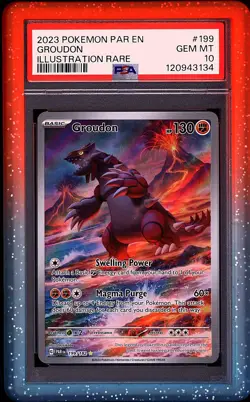 Pokemon 2023 Groudon 199/182 IR Paradox Rift Guard Included GEM MINT PSA 10 - Image 1