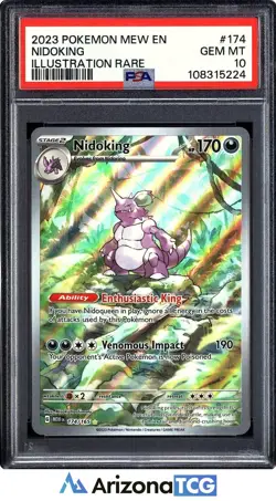 Pokemon 2023 Nidoking 174/165 Illustration Rare 151 GEM MINT PSA 10 - Image 1