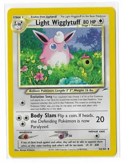 Light Wigglytuff 54/105 Unlimited Neo Destiny WOTC Vintage Pokemon TCG Card NM - Image 1