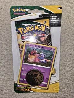 Pokemon Sword & Shield Evolving Skies New Booster Blister Pack Slowpoke Promo - Image 1