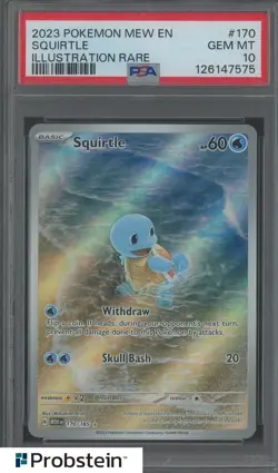 2023 Pokemon MEW EN #170 Squirtle Illustration Rare PSA 10 GEM MINT - Image 1