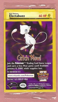 NEW SEALED 1999 Pokemon WB First Movie Black Star Promo Electabuzz WOTC #2 - Image 1