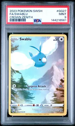 2023 Pokemon SWSH Full Art Swablu Galarian Gallery Crown Zenith #GG27 PSA 9 MINT - Image 1