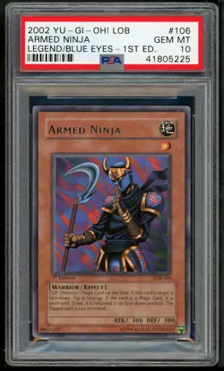 Armed Ninja LOB-106 1st Edition GLOSSY RARE Yugioh PSA 10 *225 - Image 1