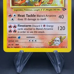 Pokemon Blaine's Arcanine 1/132 Gym Challenge - Holo Rare - NM Vintage WotC - Image 3