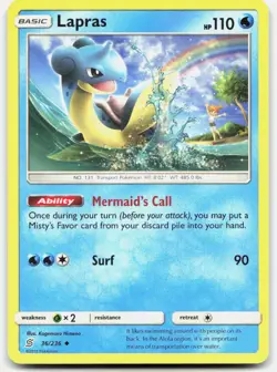 Lapras Uncommon Unified Minds 36/236 LP Pokemon - Image 1