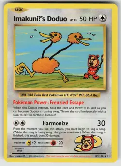 ImakuniU's Doduo 112/108 Secret Rare Evolutions Pokemon Damaged - Image 1