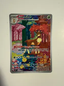 Pokemon TCG Sawsbuck 166/162 SV05 Temporal Forces IR Holo Full Art EN - Image 2