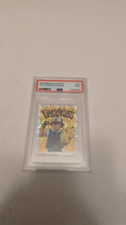 Ash Pikachu Prism 1999 Merlin Collection Pokemon Stickers S29 Cards Prizm PSA 9 - Image 1
