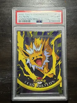 2000 TOPPS POKEMON TV ANIMATION SER 3 FOIL #135 JOLTEON PSA 10 - Image 1