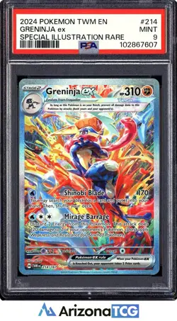 Pokemon 2024 Greninja ex 214/167 SIR Twilight Masquerade PSA 9 - Image 1