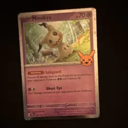 Pokemon Mimikyu Promo Cosmos Holo Trick or Trade 037/091- 70hp - ( 2 Swirls) - Image 1