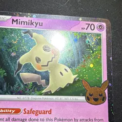 Pokemon Mimikyu Promo Cosmos Holo Trick or Trade 037/091- 70hp - ( 2 Swirls) - Image 3