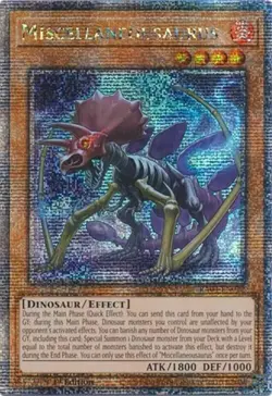 Yugioh! LP Miscellaneousaurus - RA04-EN022 - Quarter Century Secret Rare - 1st E - Image 1