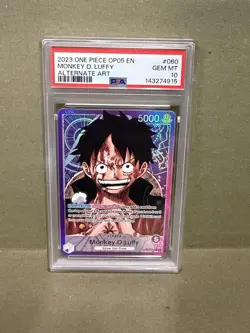 2023 ONE PIECE MONKEY D. LUFFY ALT ART OP05-AWAKENING OF THE NEW ERA #060 PSA 10 - Image 1