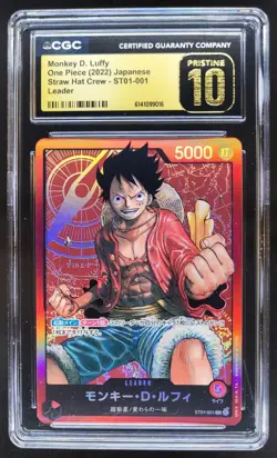 2022 ONE PIECE JP MONKEY D. LUFFY LEADER ST01-001 CGC 10 PRISTINE D PT - Image 1