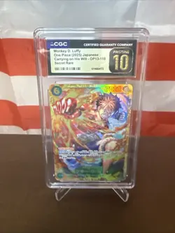 Monkey D. Luffy OP13-118 Carrying On His Will One Piece Japanese CGC 10 Pristine - Image 1