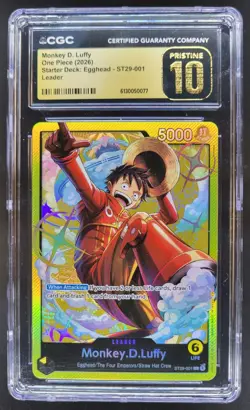 2026 ONE PIECE MONKEY D. LUFFY EGGHEAD LEADER ST29-001 CGC 10 PRISTINE D PT - Image 1