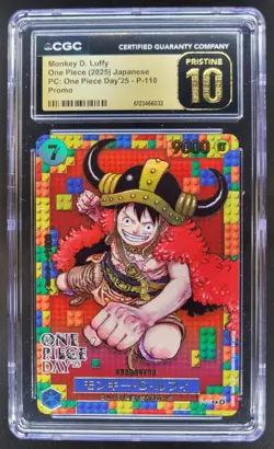 2025 ONE PIECE JP MONKEY D. LUFFY PROMO P-110 ONE PIECE DAY CGC 10 PRISTINE D PT - Image 1