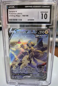 CGC 10 Zeraora V Chilling Reign 166/198 Ultra Rare Holo Pokemon Card psa - Image 1