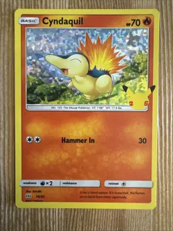 Pokemon Card: Cyndaquil 10/25 Holo NM McDonalds 25th Anniversary Promo 2021 TCG - Image 1