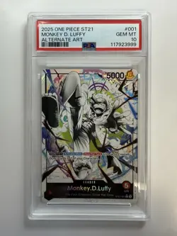 2025 One Piece Monkey D. Luffy ST21 #001 Alt Art Trading Card Game TCG PSA 10 - Image 1