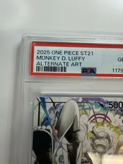 2025 One Piece Monkey D. Luffy ST21 #001 Alt Art Trading Card Game TCG PSA 10 - Image 2