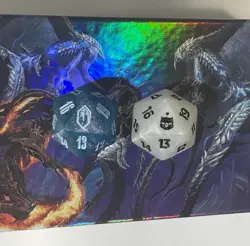 MTG X FINAL FANTASY Crystal Blue + White Moogle Oversized D20 Spin Down Bundle - Image 1