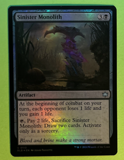 Sinister Monolith FOIL BLB 113 MTG NM/M Never Played - Image 1