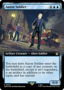 MTG English Auton Soldier (Extended Art) (Surge Foil) NM Foil - Image 1