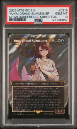 2025 MTG FINAL FANTASY COMMANDER #0216 YUNA, GRAND SUMMONER PSA 10 - Image 1